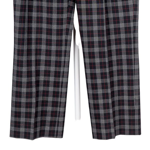 Liz Claiborne Plaid Pants 4 Womens Windowpane Black Red White Straight Leg Retro - Picture 3 of 6